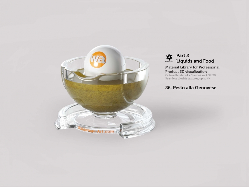 Octane 4+ Standalone Materials Pack 2 - Liquids and Food [27 items] (Jam, Butter, Milk, Yoghurt, Pesto, Honey, Beer, Wine etc)