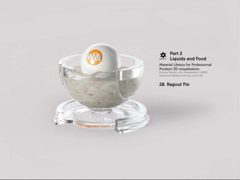 Octane 4+ Standalone Materials Pack 2 - Liquids and Food [27 items] (Jam, Butter, Milk, Yoghurt, Pesto, Honey, Beer, Wine etc)