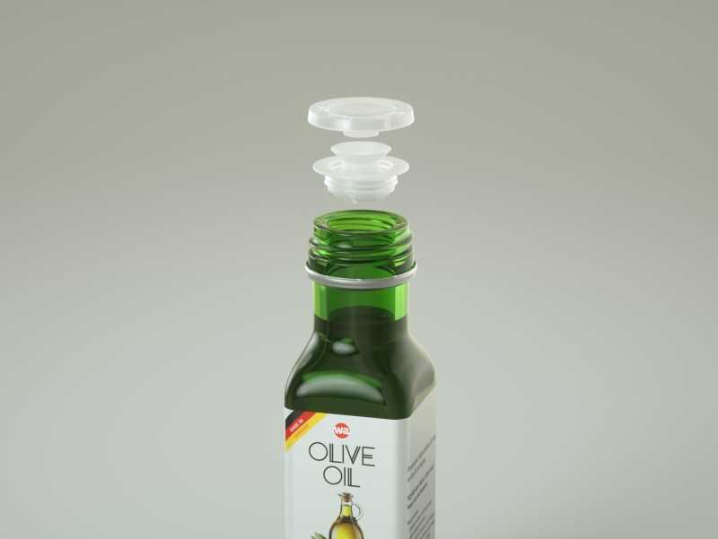 Square glass bottle 100ml for Olive oil 3D model pack