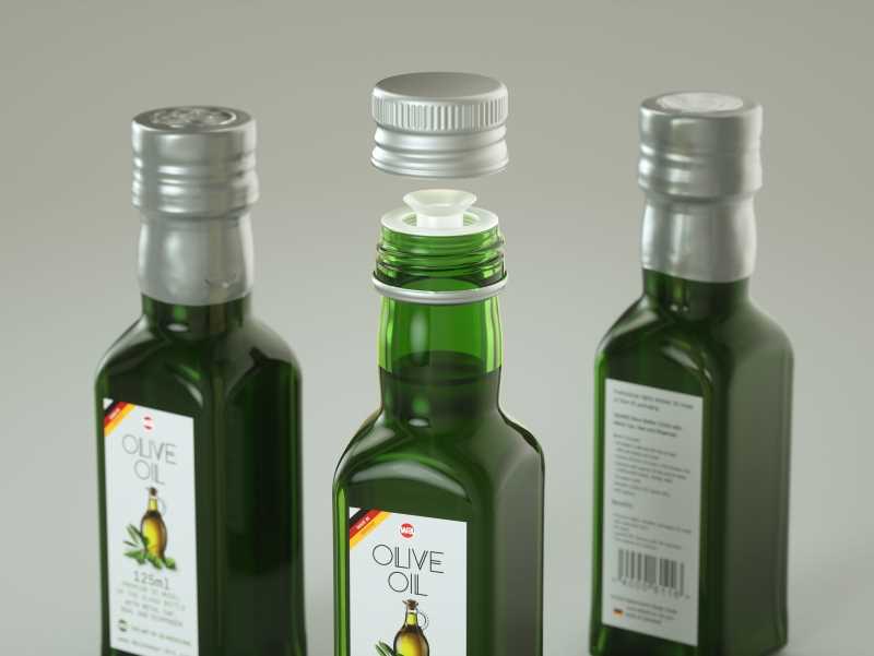 Olive oil square glass bottle 150ml Premium 3D model pack