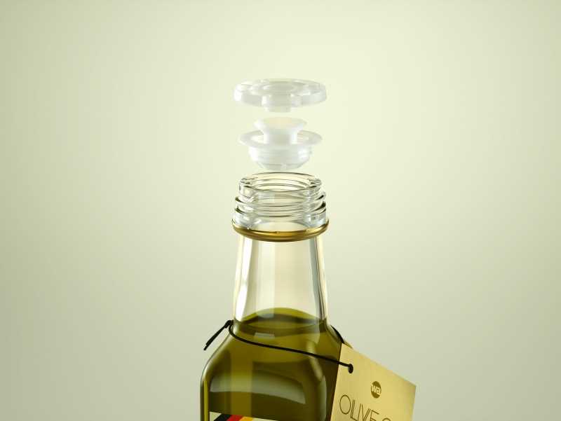 Olive oil square glass bottle 250ml Premium 3D model pack