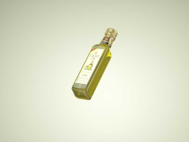 Olive oil square glass bottle 250ml Premium 3D model pack