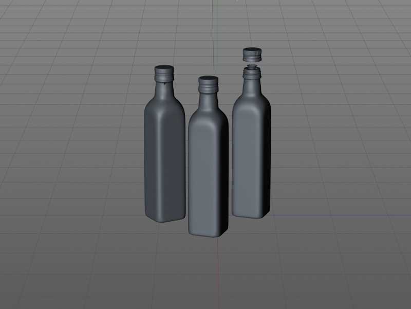 Premium packaging 3D model of the Olive Oil Square Glass Bottle 500ml