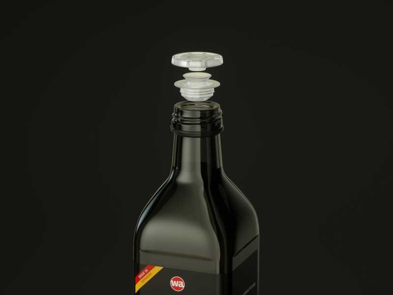Premium packaging 3D model of the Olive Oil Square Glass Bottle 750ml