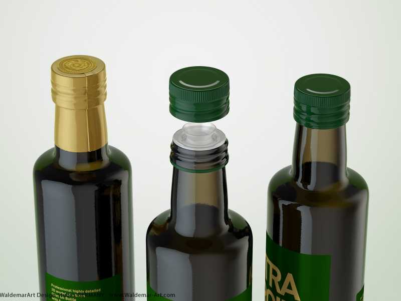 Olive Oil Glass Bottle 500ml packaging 3d model
