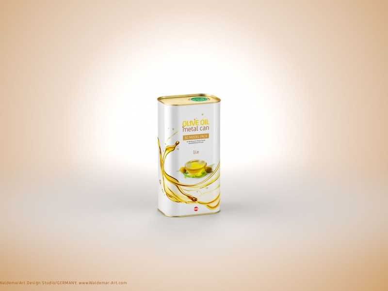 Olive oil Metal Can 1000ml Packaging 3D model