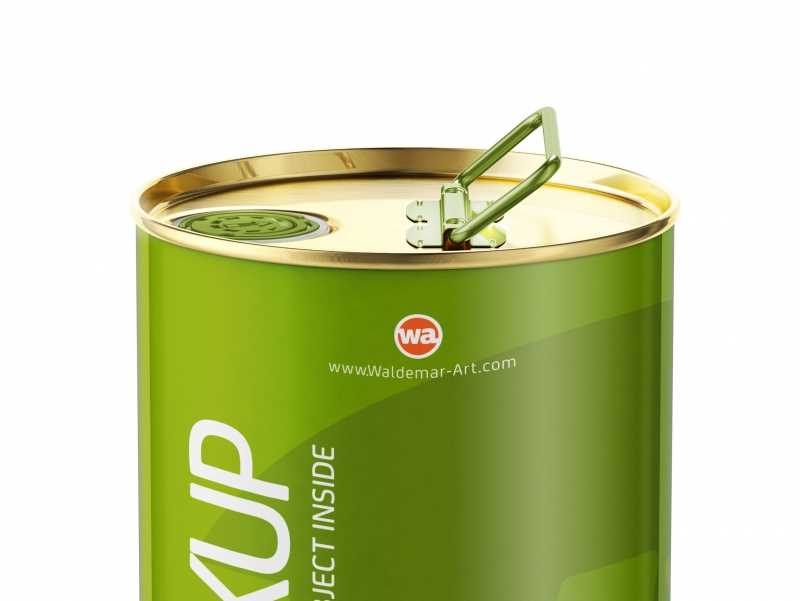Packaging Mockup of an Olive oil Metal Tin Rounded Can 1.5Le with Closed Cap