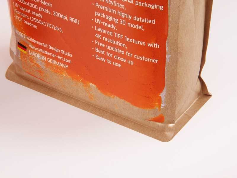 Paper Coffee Bag 500g with ZIP closure packaging 3D model