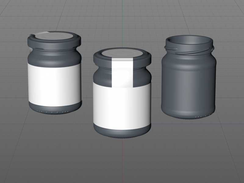 Pear Sauce Glass Jar 125ml packaging 3d model