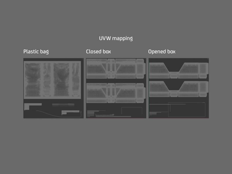 Cardboard multi-pack packaging for 5x650g plastic bags of pet food premium 3d model