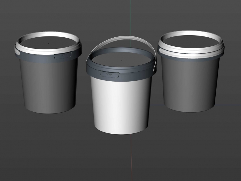 Vanille Dessert Plastic Bucket 800g premium packaging 3D model