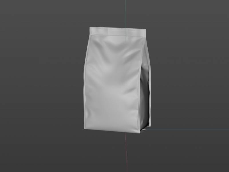 Premium 3D model of a 2kg plastic bag of pet food packaging