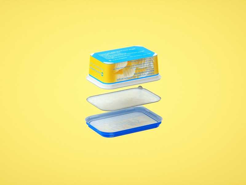 Butter Plastic Container Packagin 3D model pack 250g