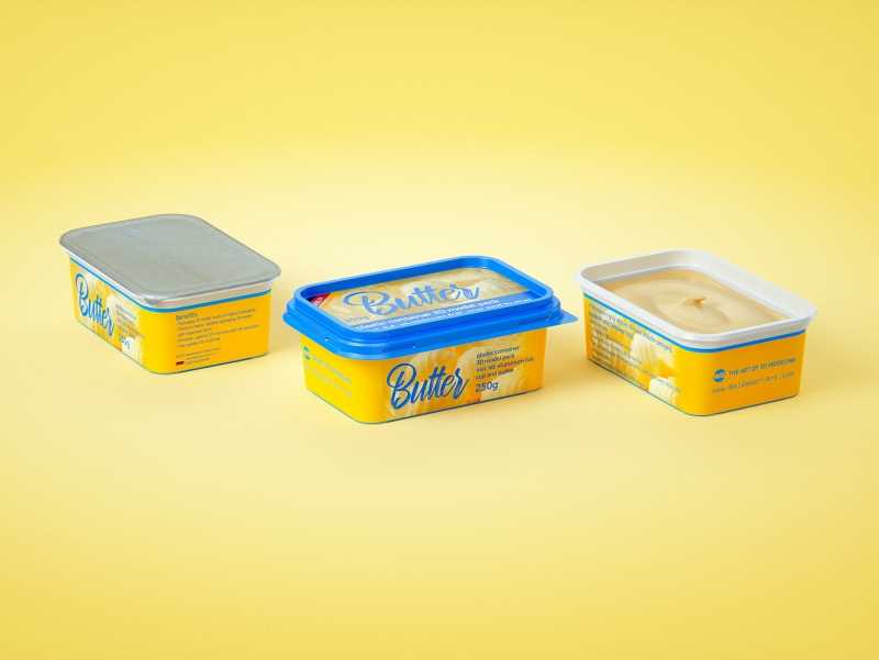 Butter Plastic Container Packagin 3D model pack 250g