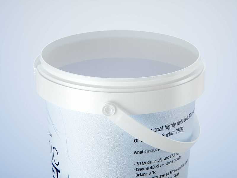 Plastic Bucket 750g packaging 3D model