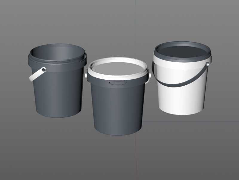 Plastic Bucket 750g packaging 3D model