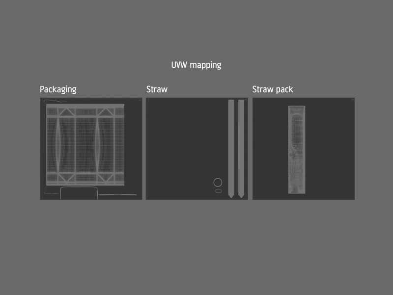 Tetra Pack Brick Slim Leaf 200ml with a Straw packaging 3D model pak