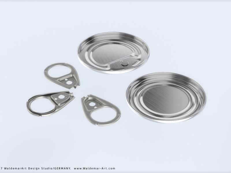Packaging 3D model of the Tin metal can 140g with pull open