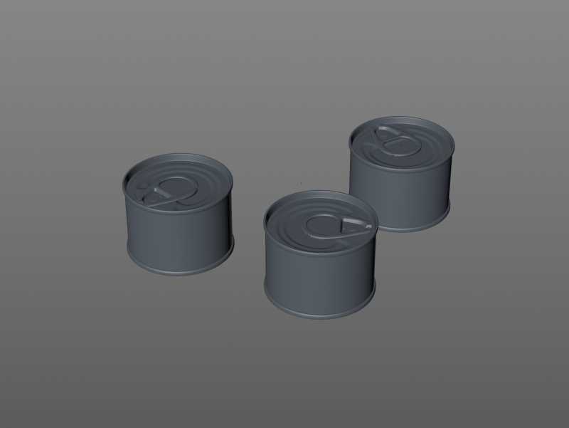 Packaging 3D model of the Tin metal can 70g with pull open