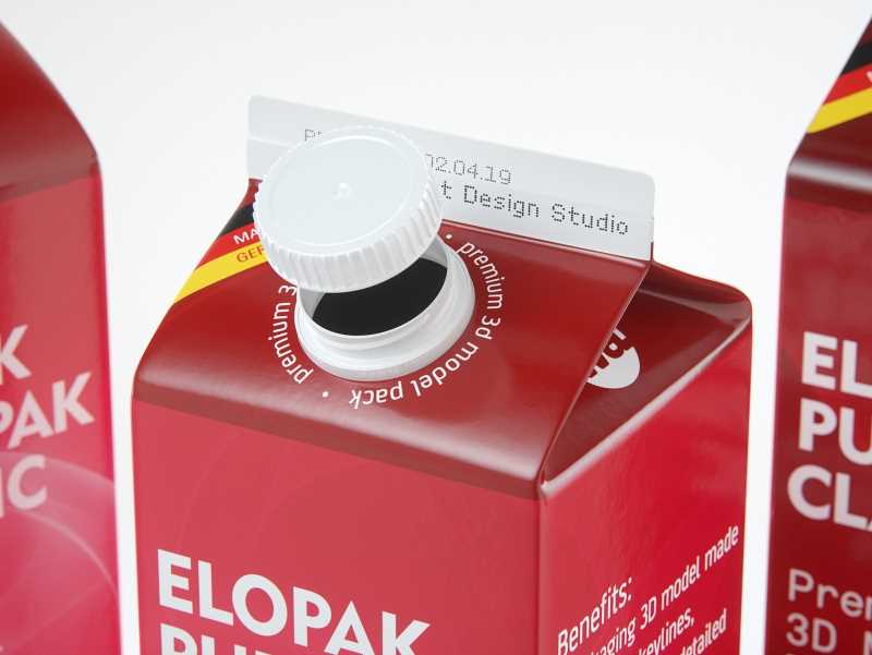 Elopak Pure-Pak Classic 1000ml packaging 3d model