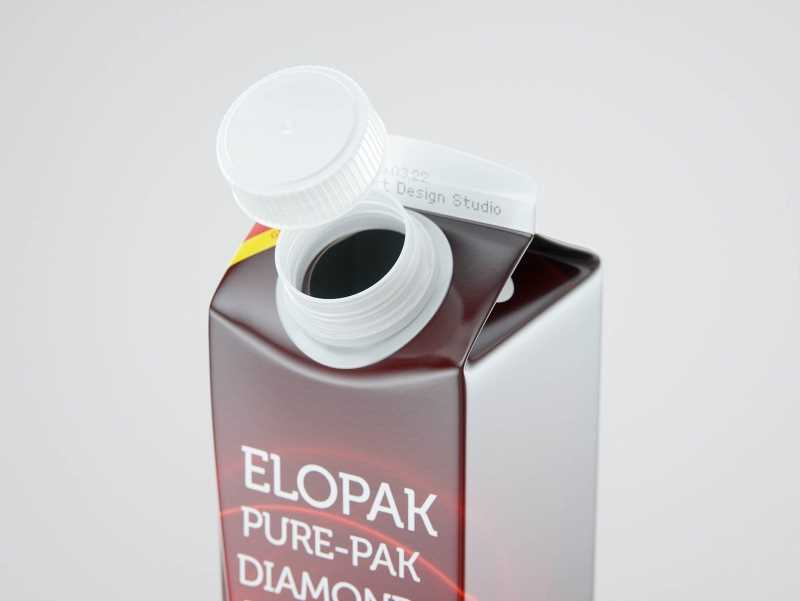 Elopak Pure-Pak Diamond Curve 900ml packaging 3D model pack