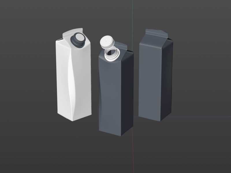 Elopak Pure-Pak Diamond Curve 900ml packaging 3D model pack