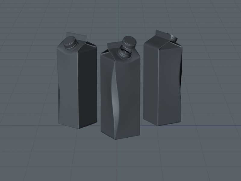 Elopak 3D model - Pure-Pak Diamond Curve Aseptic 1000ml with Pure-Twist