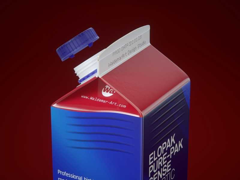 Elopak Pure-Pak Sense Linea 1000ml Carton packaging 3D model