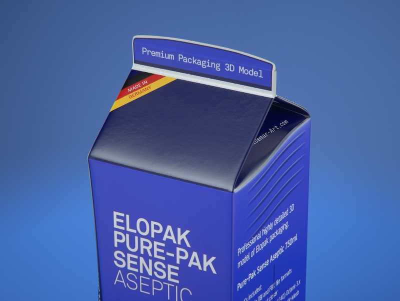 Elopak Pure-Pak Sense 750ml (no opening) Premium carton packaging 3D model pack