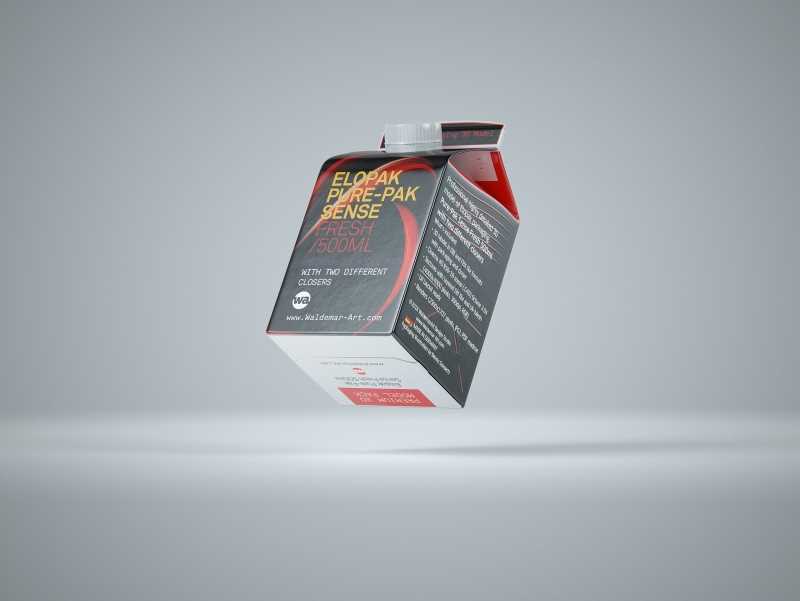 Elopak Pure-Pak Sense Fresh 500ml Carton packaging 3D model