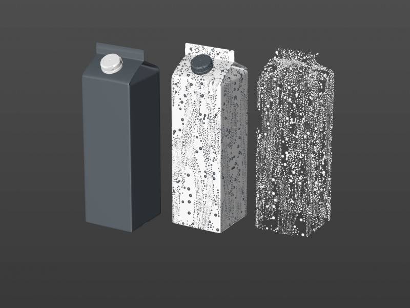 Elopak Pure-pak Classic 1000ml with tethered cap TwistFlip 29 and Condensation Premium 3D model pack