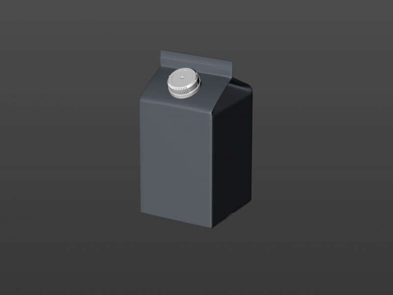 Premium milk packaging 3D model of Elopak Pure-Pak Classic 500ml with tethered cap TwistFlip 29