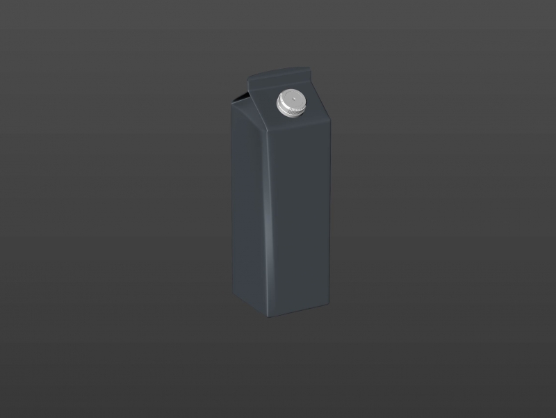 Premium carton packaging 3D model of Elopak Pure-Pak Sense Linea 1000ml with tethered cap TwistFlip 29