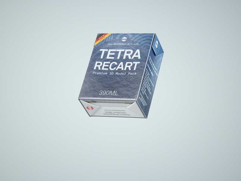 Tetra Pack Recart 390ml Premium carton packaging 3D model pak