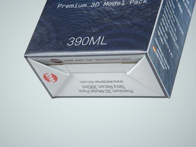 Tetra Pack Recart 390ml Premium carton packaging 3D model pak