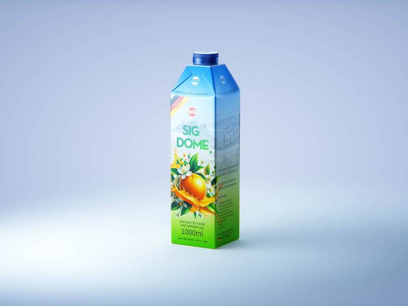 SIG DOME (CombiDome) 1000ml with tethered cap DomeTwist premium carton packaging 3d model