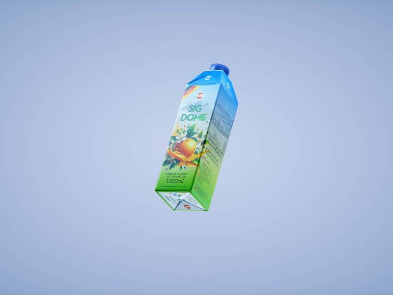 SIG DOME (CombiDome) 1000ml with tethered cap DomeTwist premium carton packaging 3d model