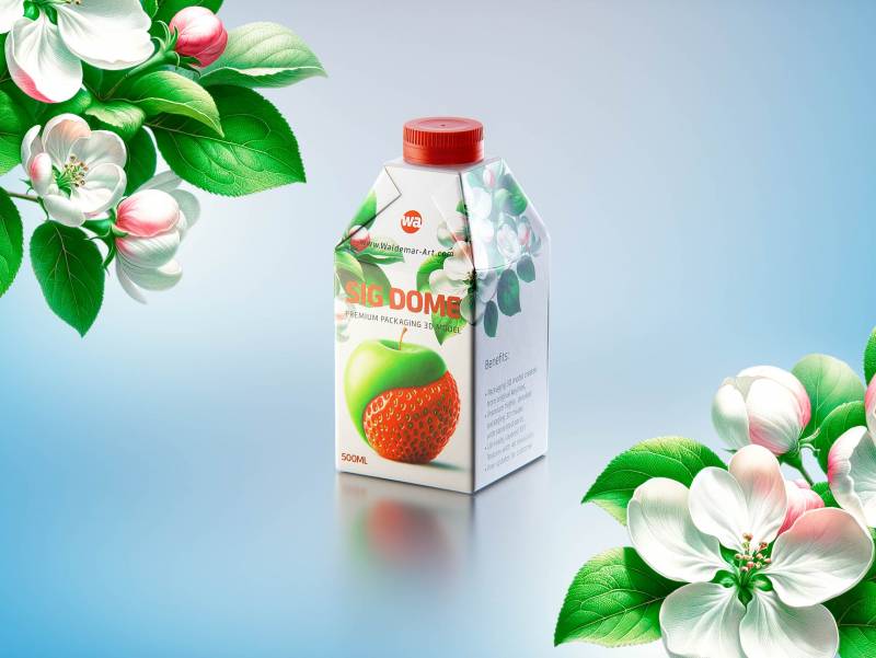 SIG DOME (CombiDome) 500ml with tethered cap DomeTwist premium carton packaging 3d model