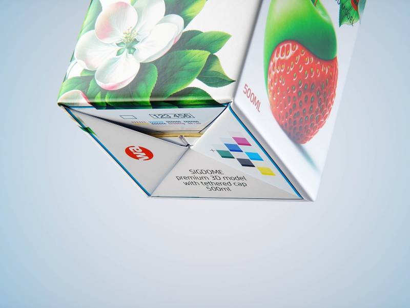 SIG DOME (CombiDome) 500ml with tethered cap DomeTwist premium carton packaging 3d model