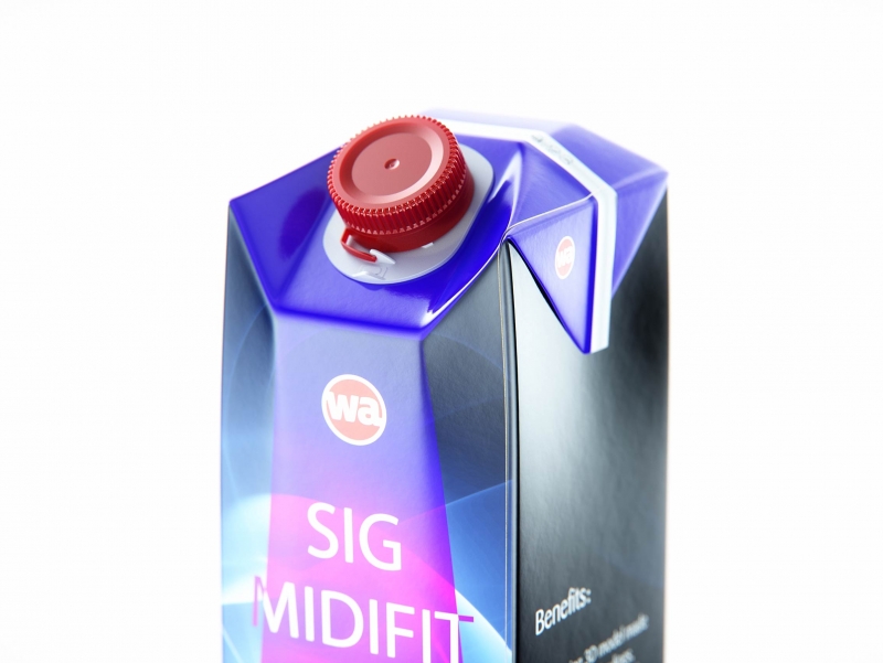 SIG MidiFit 1000ml with tethered cap SwiftCap premium carton packaging 3D model