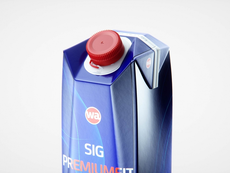 SIG PremiumFit (Combifit Premium) 1000ml with tethered cap SwiftCap premium carton packaging 3d model