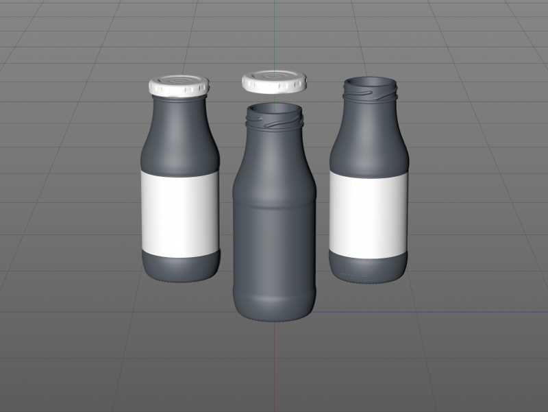Smoothie/Juice Glass Bottle 250ml packaging 3D model pack