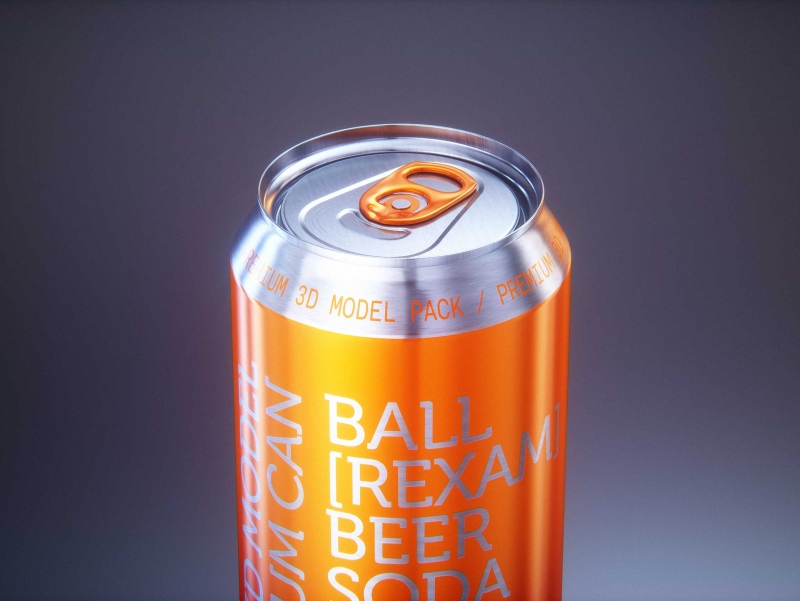 Beer/Soda Standard Aluminum Can 3d packaging model 500ml