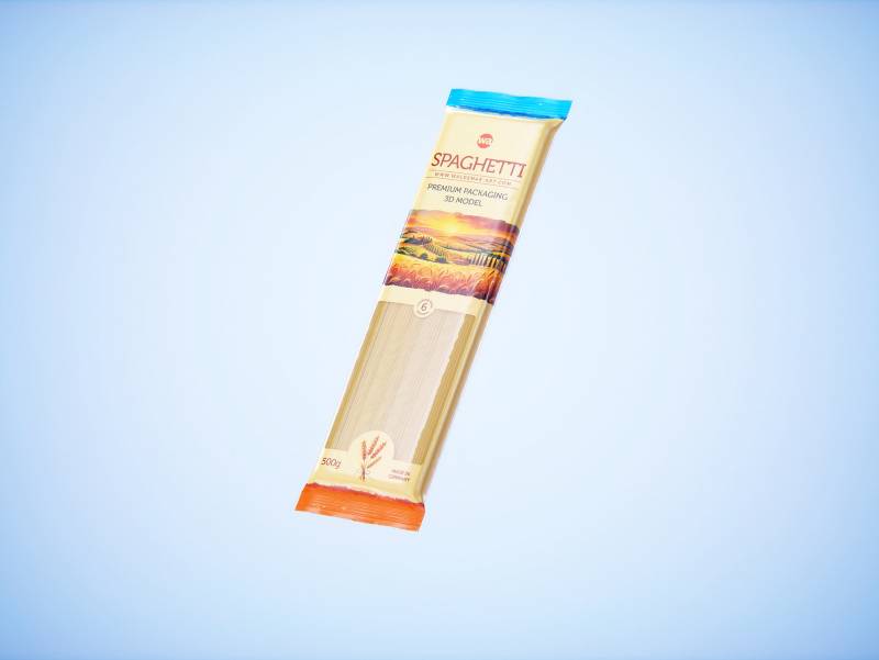 Spaghetti plastic pack 500g premium packaging 3d model