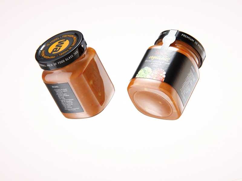 Spicy Vegetables Glass Jar 320g packaging 3D model