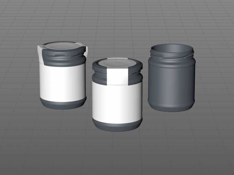 Summer Flower Honey Glass Jar 500g packaging 3d model