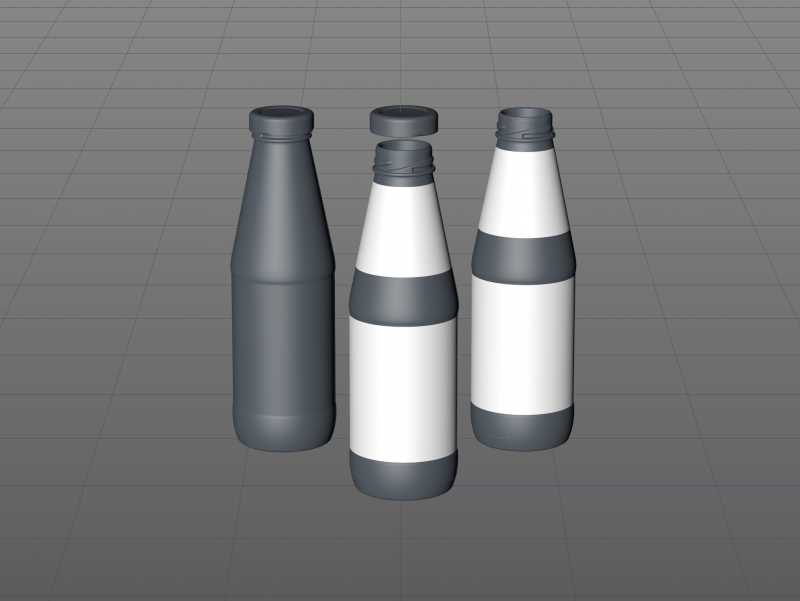 Syrup/Juice Glass Bottle 500ml packaging 3D model pack