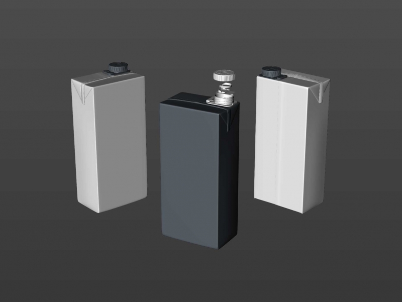 Tetra Pack Brick Slim 1000ml with SlimCap Premium packaging 3D model pak