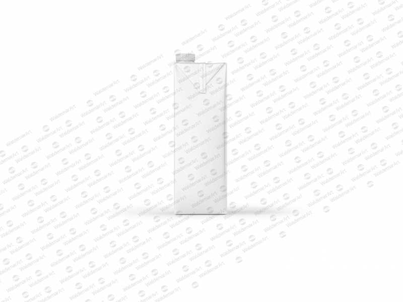 Mockup of Tetra Pack Brick 1000ml Square with HeliCap 27 - Side view