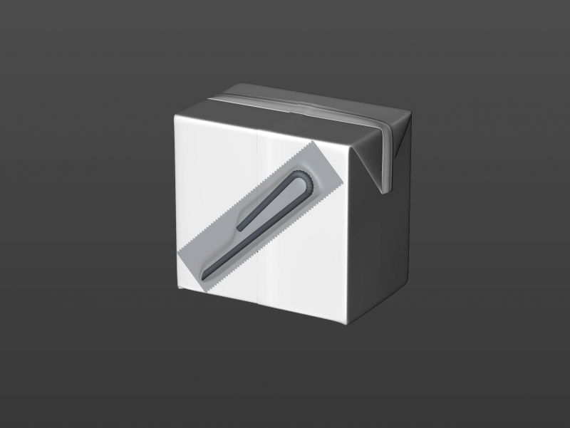 Tetra Pack Brick Base 500ml with and without a packed straw premium carton packaging 3d model